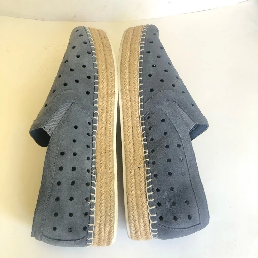 Steve Madden Women’s Widmer Suede Espadrille Platform Perforated Sneaker Size 11
